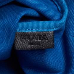 Pre Owned Prada Blue Canvas Shoulder Bag