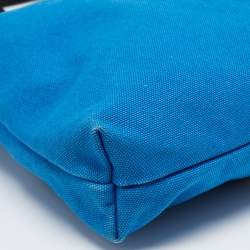 Pre Owned Prada Blue Canvas Shoulder Bag
