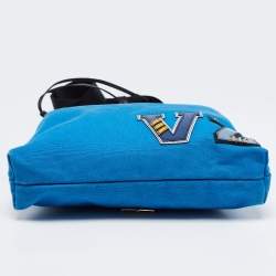 Pre Owned Prada Blue Canvas Shoulder Bag