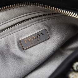 Pre Owned Prada Black Satin Crystal Embellished Clutch