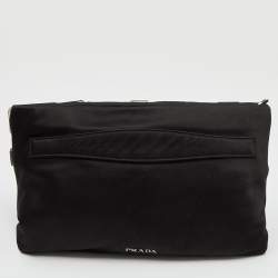 Pre Owned Prada Black Satin Crystal Embellished Clutch