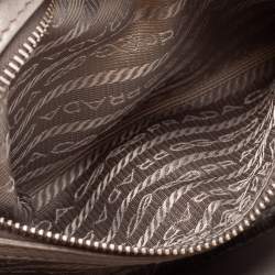 Pre Owned Prada Grey Vertical Quilted Leather Medium Flap Shoulder Bag