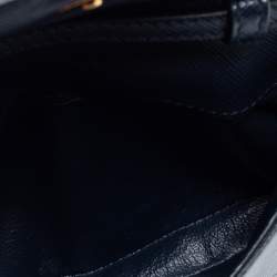 Pre Owned Prada Blue Saffiano Leather Wallet On Strap