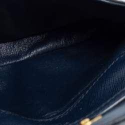 Pre Owned Prada Blue Saffiano Leather Wallet On Strap