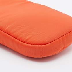 Pre Owned Prada Orange Nylon Mini Vertical Cell Phone Crossbody Bag