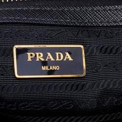 Pre Owned Prada Black Saffiano Leather Small Galleria Tote