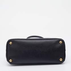 Pre Owned Prada Black Saffiano Leather Small Galleria Tote