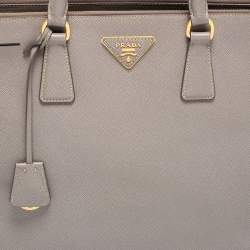 Pre Owned Prada Dark Beige Saffiano Lux Leather Large Galleria Tote
