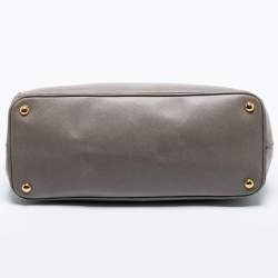 Pre Owned Prada Dark Beige Saffiano Lux Leather Large Galleria Tote