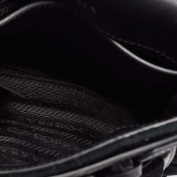 Pre Owned Prada Burgundy/Black Calf Hair And Quilted Velvet Small Corsaire Shoulder Bag