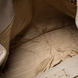 Pre Owned Prada Grey Leather Sacca 2 Manici Tote