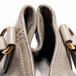 Pre Owned Prada Grey Leather Sacca 2 Manici Tote