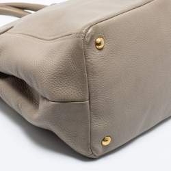 Pre Owned Prada Grey Leather Sacca 2 Manici Tote