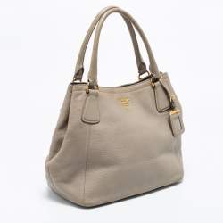 Pre Owned Prada Grey Leather Sacca 2 Manici Tote