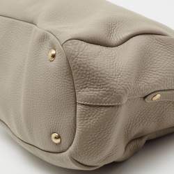 Pre Owned Prada Grey Vitello Daino Leather Sacca 2 Manici Tote