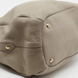 Pre Owned Prada Grey Vitello Daino Leather Sacca 2 Manici Tote