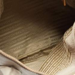 Pre Owned Prada Grey Vitello Daino Leather Sacca 2 Manici Tote