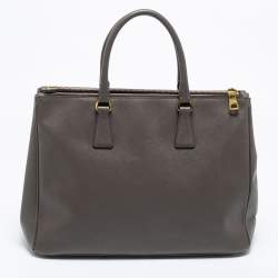 Pre Owned Prada Grey Saffiano Leather Large Galleria Tote