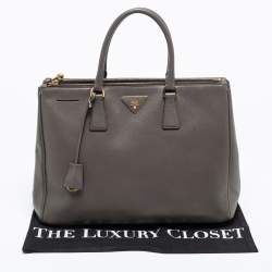 Pre Owned Prada Grey Saffiano Leather Large Galleria Tote