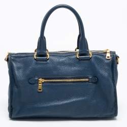 Pre Owned Prada Blue Leather Phenix Tote