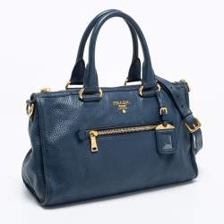 Pre Owned Prada Blue Leather Phenix Tote