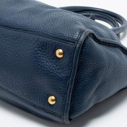 Pre Owned Prada Blue Leather Phenix Tote