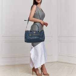 Pre Owned Prada Blue Leather Phenix Tote
