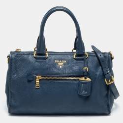 Pre Owned Prada Blue Leather Phenix Tote
