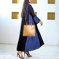 Pre Owned Prada Yellow Saffiano Lux Leather Parabole Tote