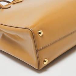 Pre Owned Prada Yellow Saffiano Lux Leather Parabole Tote