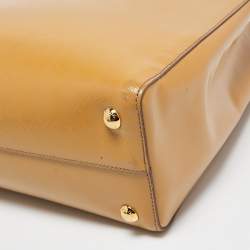 Pre Owned Prada Yellow Saffiano Lux Leather Parabole Tote