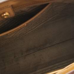 Pre Owned Prada Yellow Saffiano Lux Leather Parabole Tote