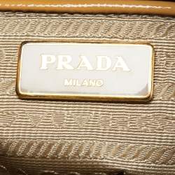 Pre Owned Prada Yellow Saffiano Lux Leather Parabole Tote