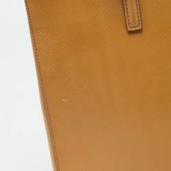 Pre Owned Prada Yellow Saffiano Lux Leather Parabole Tote