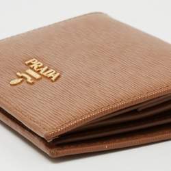 Pre Owned Prada Tan Move Leather Bifold Wallet