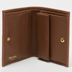 Pre Owned Prada Tan Move Leather Bifold Wallet