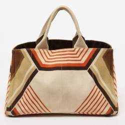 Pre Owned Prada Multicolor Printed Canvas Large Canapa Tote