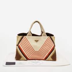Pre Owned Prada Multicolor Printed Canvas Large Canapa Tote