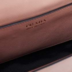 Pre Owned Prada Pink Leather Flap Chain Shoulder Bag