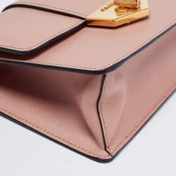 Pre Owned Prada Pink Leather Flap Chain Shoulder Bag