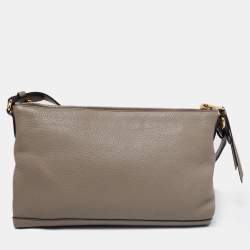 Pre Owned Prada Grey Vitello Daino Leather Crossbody Bag