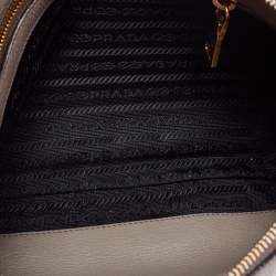 Pre Owned Prada Grey Vitello Daino Leather Crossbody Bag