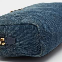 Prada Blue Denim Cosmetic Pouch 