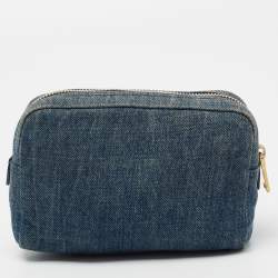 Prada Blue Denim Cosmetic Pouch 