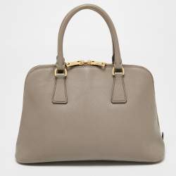 Pre Owned Prada Grey Leather Small Promenade Satchel