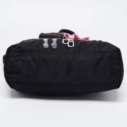 Pre Owned Prada Black Leather And Nylon Tessuto Robot Tote