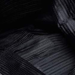 Pre Owned Prada Black Leather And Nylon Tessuto Robot Tote