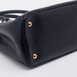 Pre Owned Prada Black Saffiano Lux Leather Small Tote