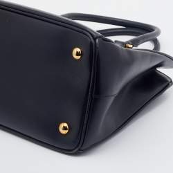 Pre Owned Prada Black Saffiano Lux Leather Small Tote