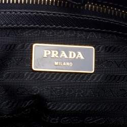 Pre Owned Prada Black Saffiano Lux Leather Small Tote